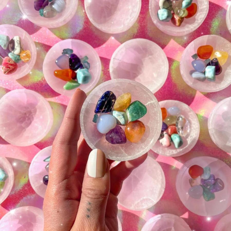 セレナイト ボウル 小物入れ 浄化 パワーストーン 聖母マリアの石