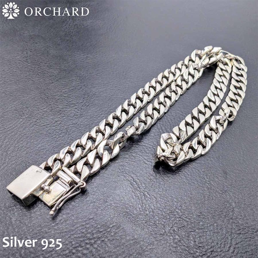 55cm 幅8mm シルバー925 ネックレス マイアミキューバン チェーン 喜平