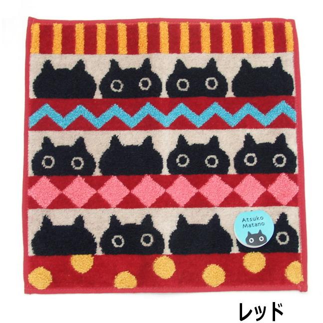 Atsuko Matano（アツコマタノ） タオルハンカチ 12匹のMEME 黒猫