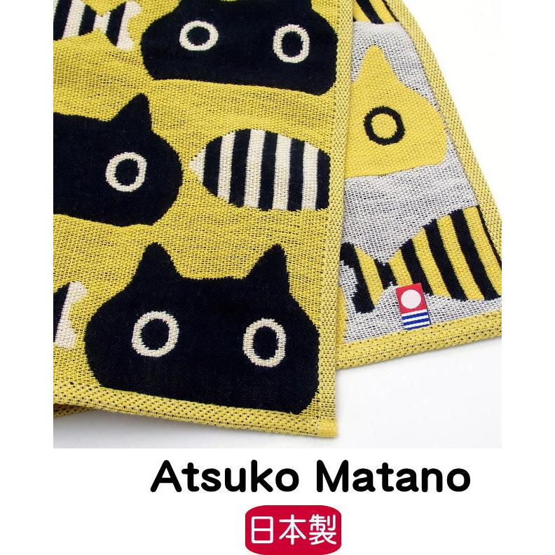 Atsuko Matano（アツコマタノ） ハンカチ ガーゼ 猫柄 猫 俣野温子
