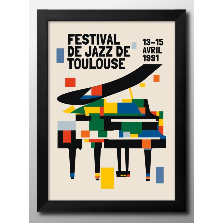 ポスター フレンチ ジャズ JAZZ ピアノ 音楽 絵画 インテリア A3サイズ
