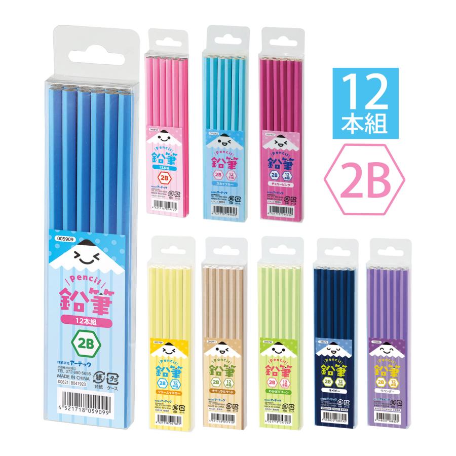鉛筆 2B 12本組 えんぴつ 鉛筆まとめ買い 1ダース 透明ケース入 入学