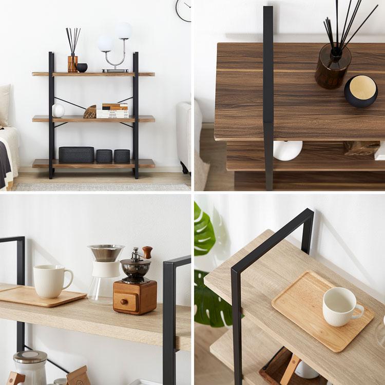 LOWYA（ロウヤ） オープンシェルフ オープンラック 幅100 3段 スチール