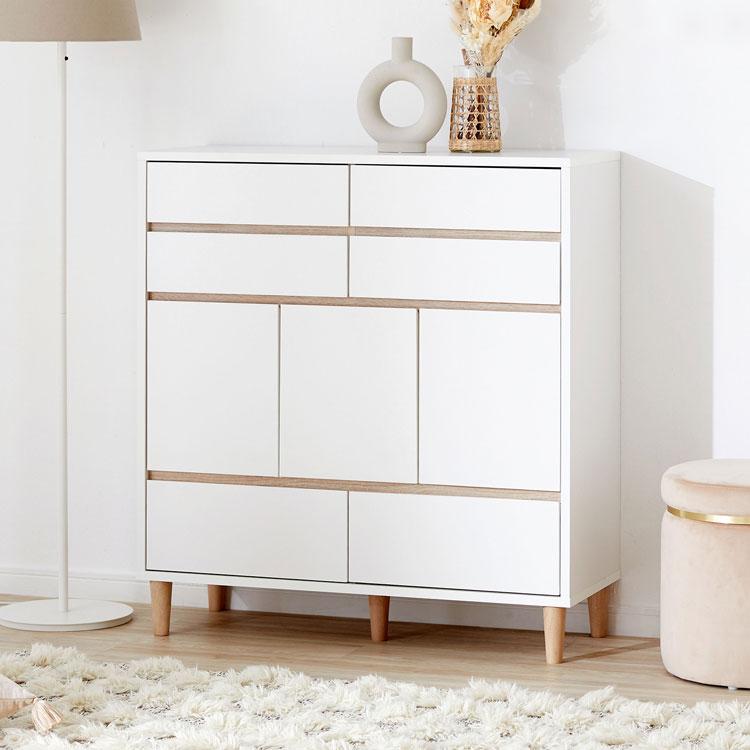 LOWYA（ロウヤ） チェスト 幅90cm おしゃれ かわいい シンプル 扉付き