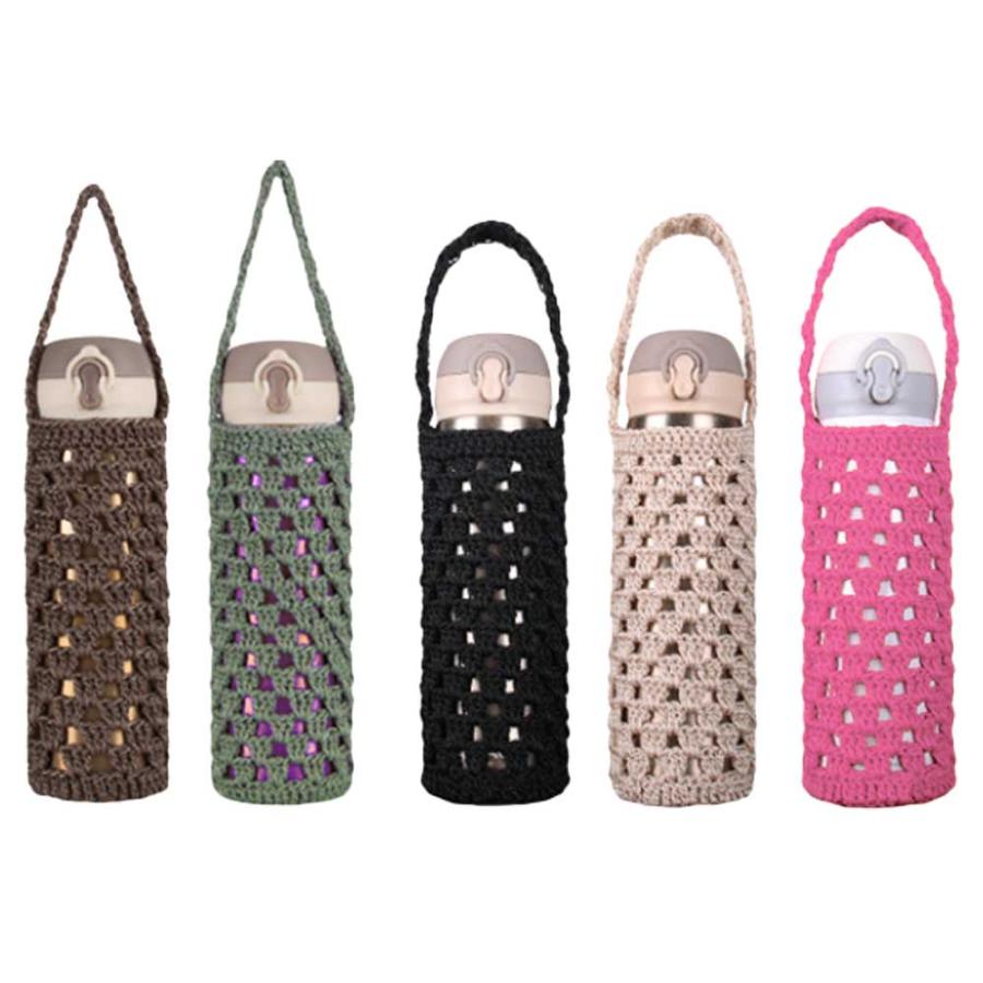 水筒カバー 編み込み ボトルホルダー 400-600ml ざっくり編み ボトル