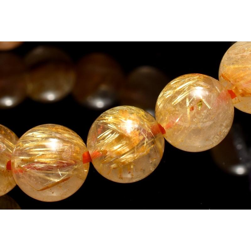 1点物】黄金の輝き タイチンルチルクォーツ 8mm ブレスレット _MC5262