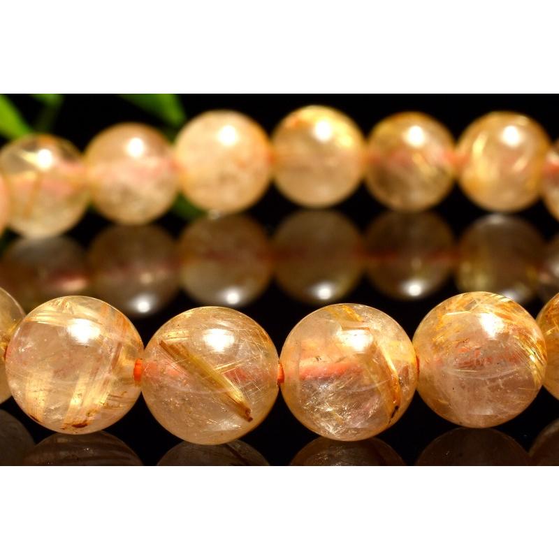 1点物】黄金の輝き タイチンルチルクォーツ 8mm ブレスレット _MC5262