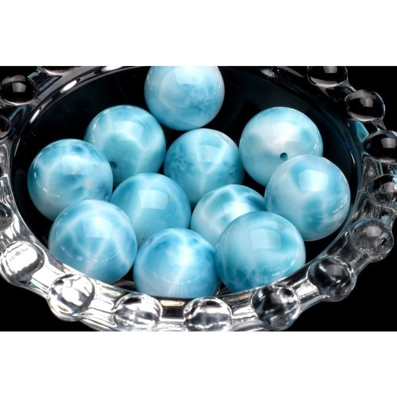 超極上品！！SA級 ラリマー 14.5mm 高級 粒売り (貫通穴) ビーズ 1個