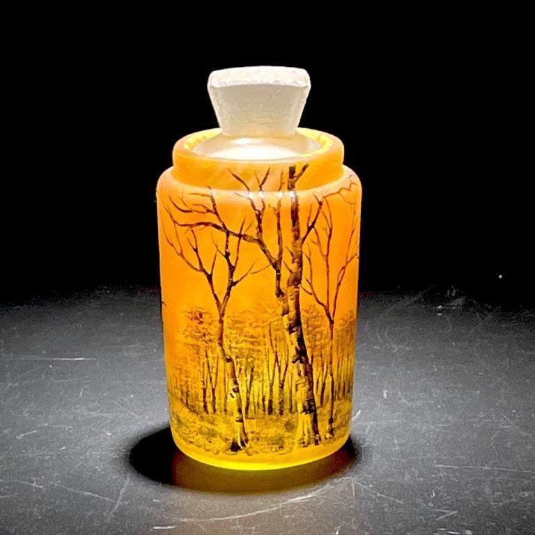 極上完品!！ ドームナンシー 冬景色文香香水瓶 エナメル彩 風景 Daum