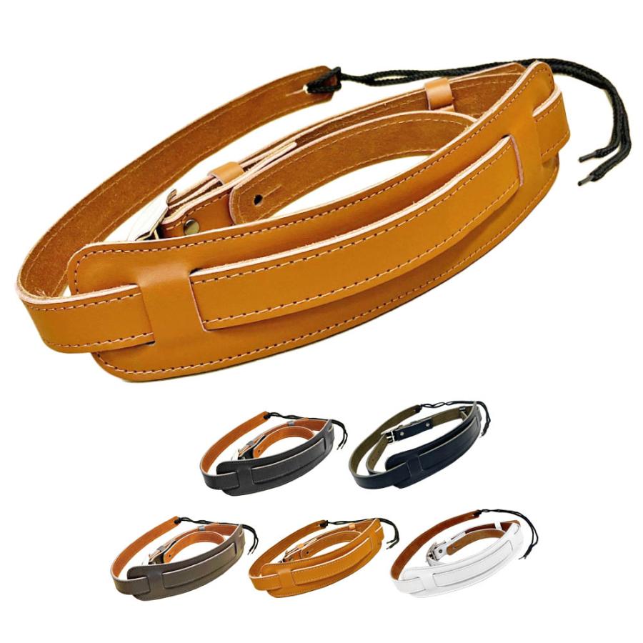 ギター ストラップ 本革 牛革 レザー 111cm-150cm 長さ調整可能 5.8cm