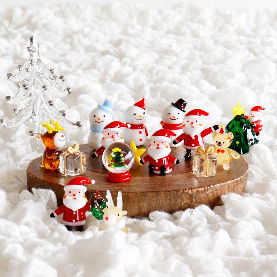 The Joy Luck Club】トナカイ＆プレゼント ガラス製 オブジェ