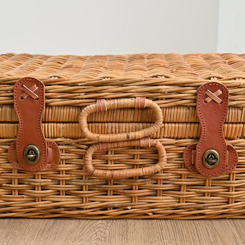 トランクバスケット ピクニックバスケット かご 籐 ラタン 収納 ケース