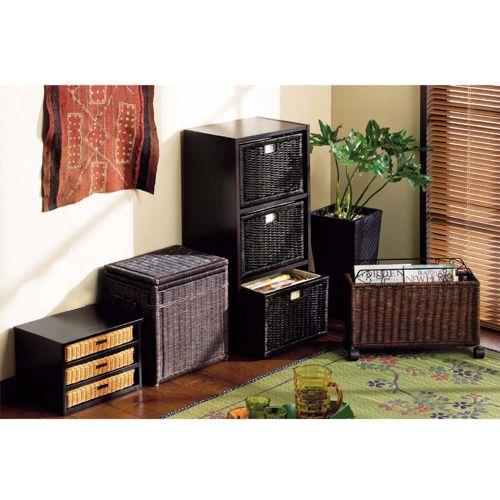 収納バスケット 3個組 ラタン 籐かご 内布付き アジアン GK907BR3 爆買