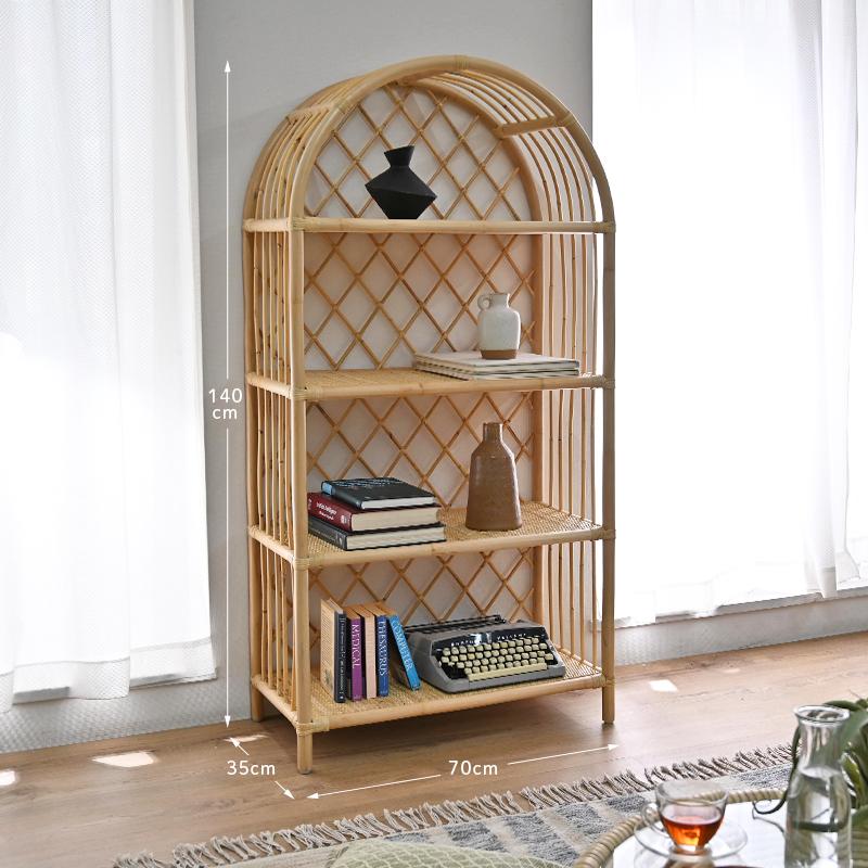 オープンラック 棚 4段 おしゃれ ラタン アジアン 北欧 家具