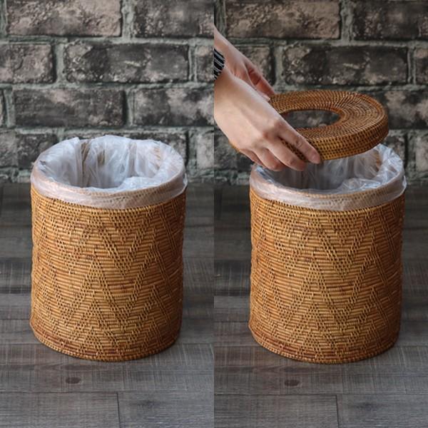 アジアン雑貨 バリ 収納ケース ゴミ箱 バスケット おしゃれ ラウンド