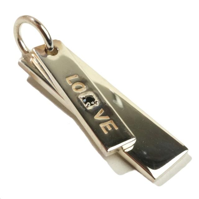 シルバー925 ペンダントヘッド ペンダントトップ プレート Love刻印