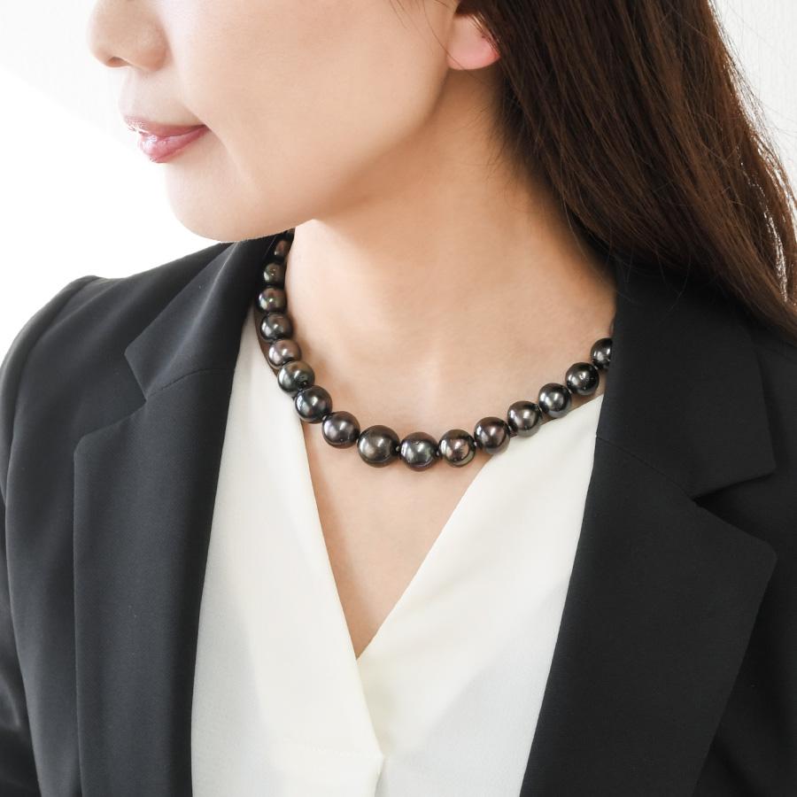鑑別書付 15mm 黒蝶真珠 ネックレス 圧巻のボリューム！ ゴージャスな