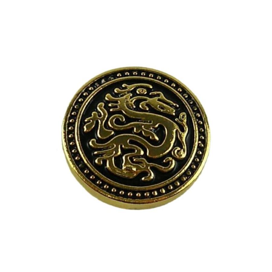 ピンバッジ ピンズ ラペルピン ブローチ ドラゴン 竜 龍 B ゴールド