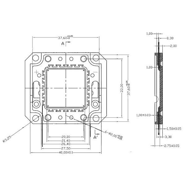 高品質 高効率 100W 白色 白 ホワイト 昼光色 ハイパワーLED素子 LED
