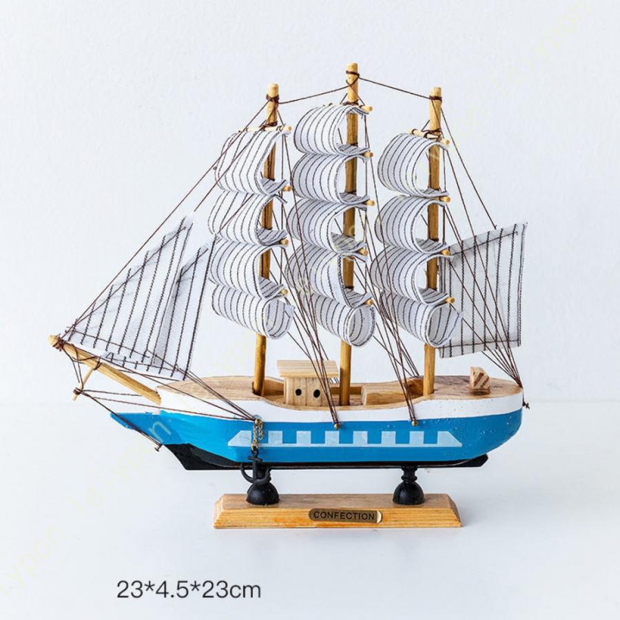 帆船 オブジェ 置物 手作り 模型 木製帆船モデル 風水置物 幸運 縁起物