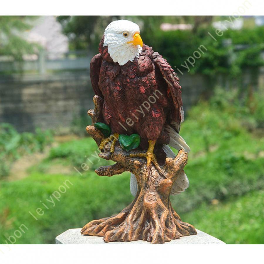 ガーデンオーナメント 鷹 ワシ 置物 ガーデンオブジェ 鳥よけ 現実的