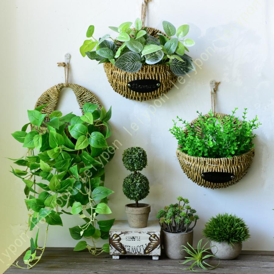 造花 人工観葉植物 壁掛け 北欧風 ウォールグリーン 壁面緑化 フェイク
