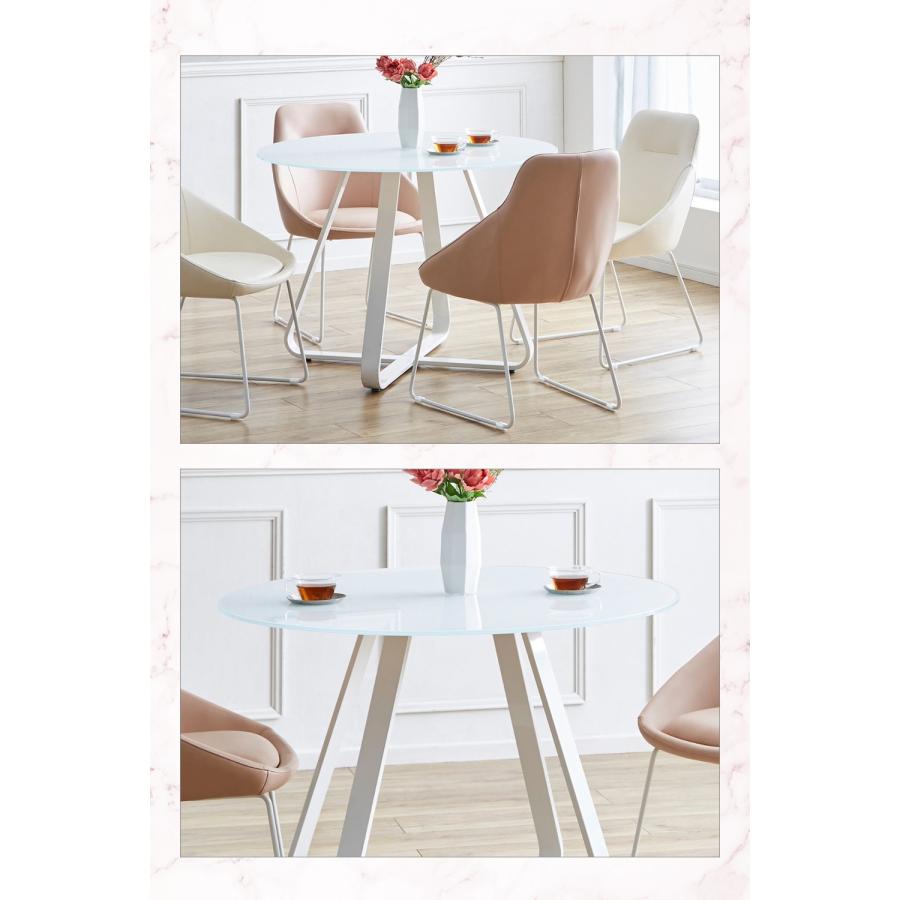 ダイニングテーブル 円形テーブル 幅100cm ガラステーブル 丸型 強化