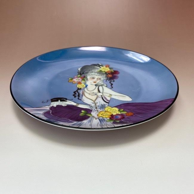 オールドノリタケ ポンパドール夫人 飾り皿 ブルーラスター彩 M-JAPAN