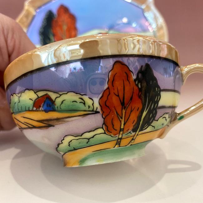 ノリタケ オールドニッポン アールデコ様式 オレンジラスター彩