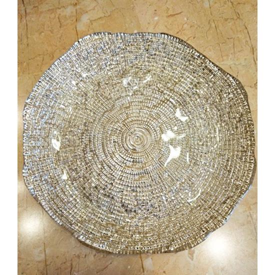 IVV イタリア製 ガラス皿 Diamante ディアマンテ シャンパンゴールド