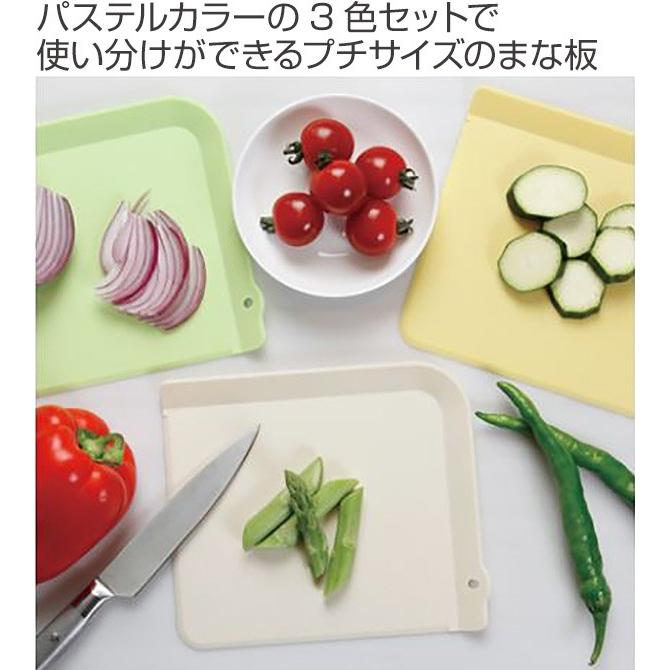 まな板 3枚セット 16.5x14.5cm 使い分け抗菌プチまな板 NATURE