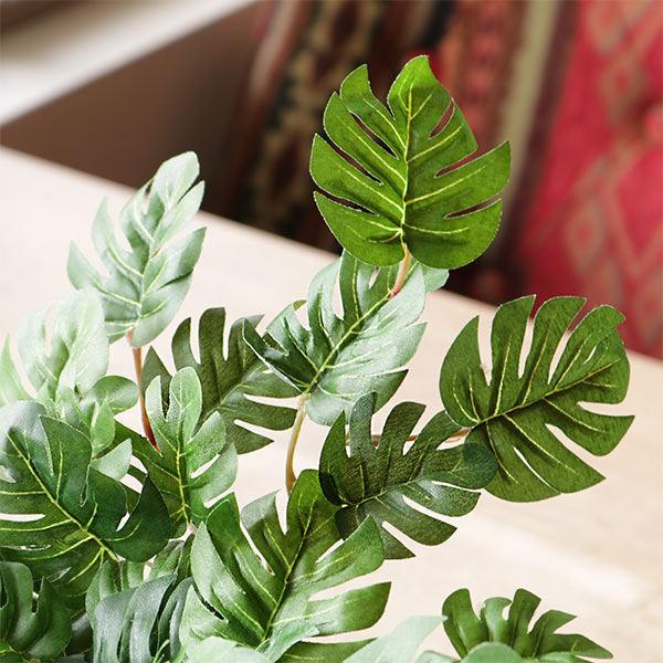 人工観葉植物 モンステラ 19cm フェイクグリーン 造花 光触媒 （ ミニ