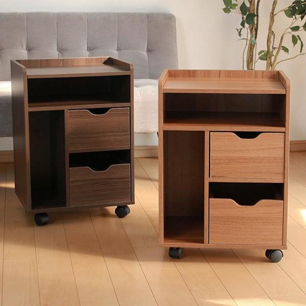 テーブル下ワゴン 幅38cm 木製 ワゴン キャスター付き ラック 収納