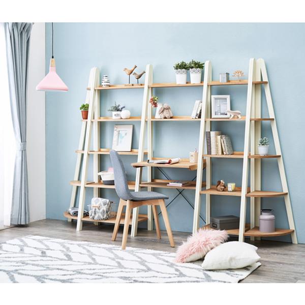 ウッドラック コーナーラック 5段 カントリー調 幅41cm （ オープン