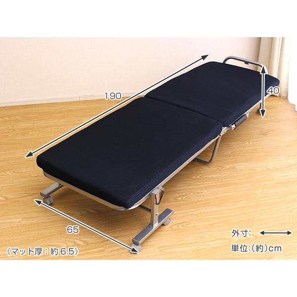 折りたたみベッド セミシングル スチールフレーム 幅65cm （ ベッド