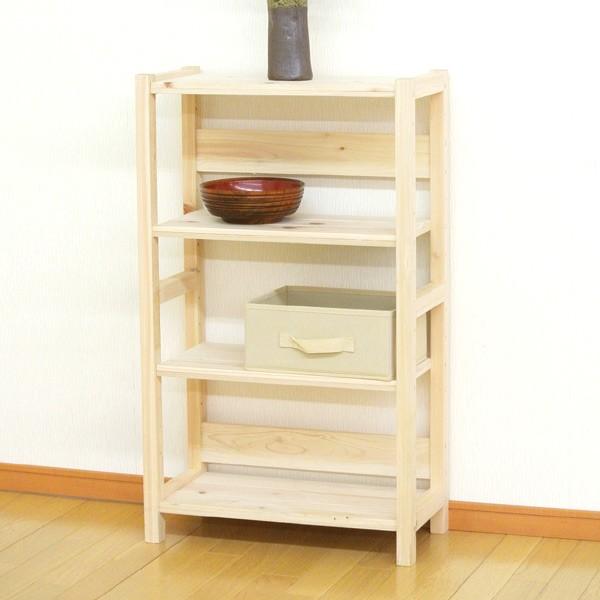 ラック 3段 天然木 ひのきラック 日本製 幅55cm （ 檜 ヒノキ 木製