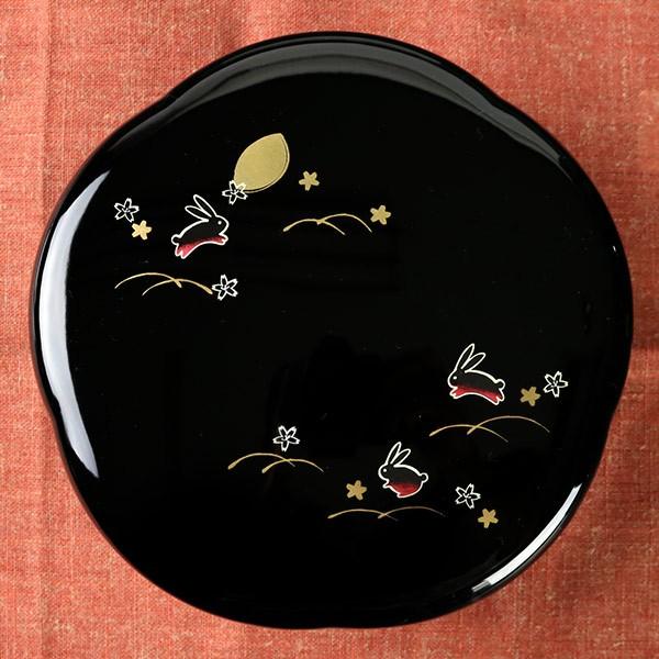 菓子器 夢うさぎ 梅型 蓋付き 漆器 器 食器 日本製 （ 菓子入れ 盛鉢