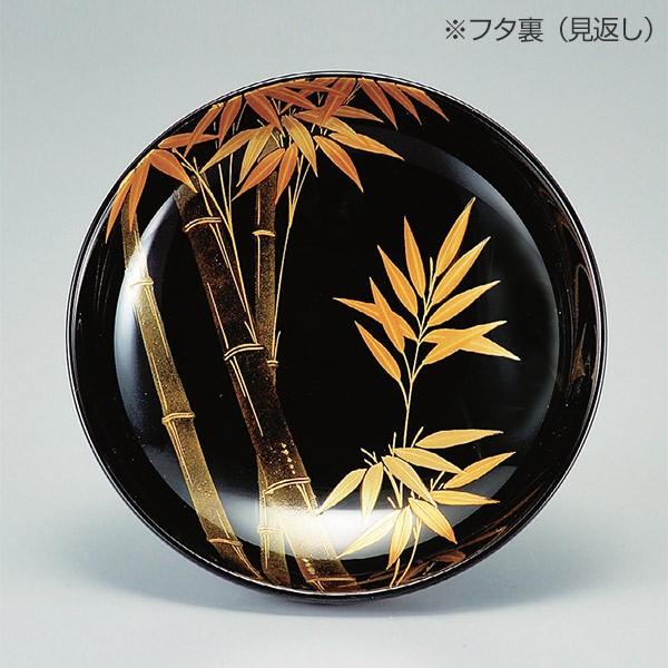 煮物椀 木製 4.5寸 竹切金入 黒漆塗 漆塗 吸物椀 お椀 食器 研出し 磨