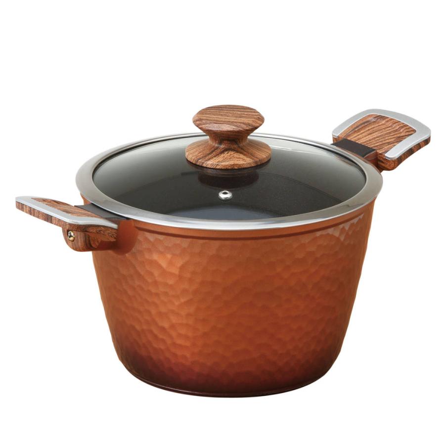 谷口金属工業 両手鍋 22cm IH対応 槌目鍋 （ ガス火対応 両手なべ 金属