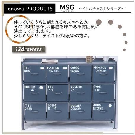 ienowa（イエノワ） スチールチェスト横型12杯引出 キャビネット
