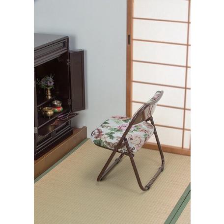 軽量折りたたみゴブラン柄座椅子 正座椅子 背もたれ付き らくらく