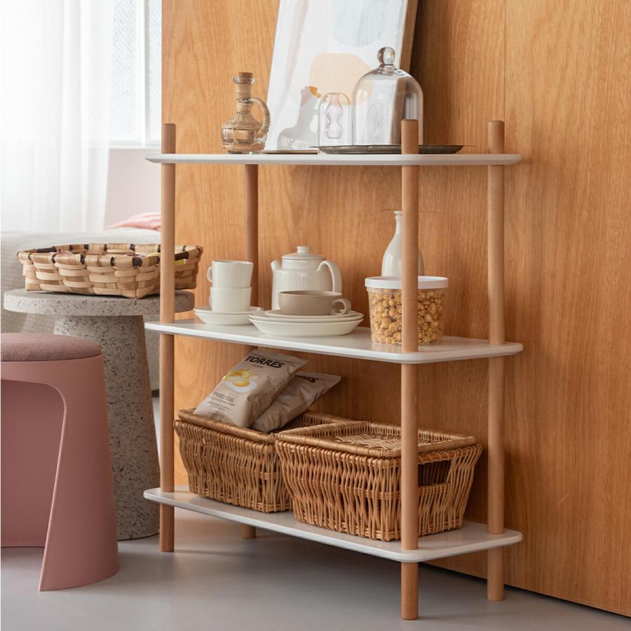 東谷 ラック オープンラック 本棚 マルチラック 3段 間仕切り 木製