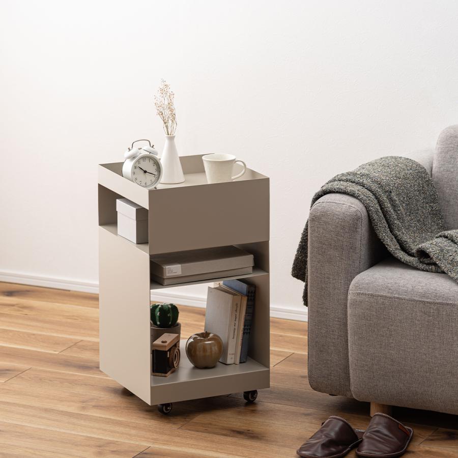 東谷 スチールワゴン おしゃれ サイドテーブル キャスター付き