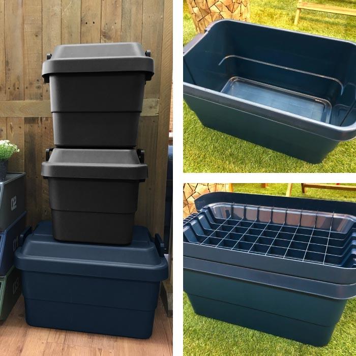 東谷 トランクカーゴ 50L NAVY ネイビー コンテナ 収納ケース フタ付き