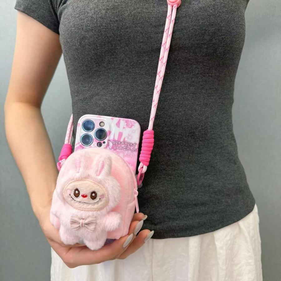 ラブブ ぬいぐるみ イヤホンケース airpods pro ポーチ ミニバッグ