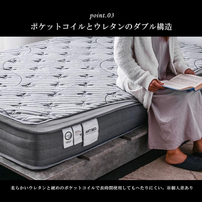 ARTTOWN ダブルサイズ 高級 固め 硬め ピロートップ付き ポケット