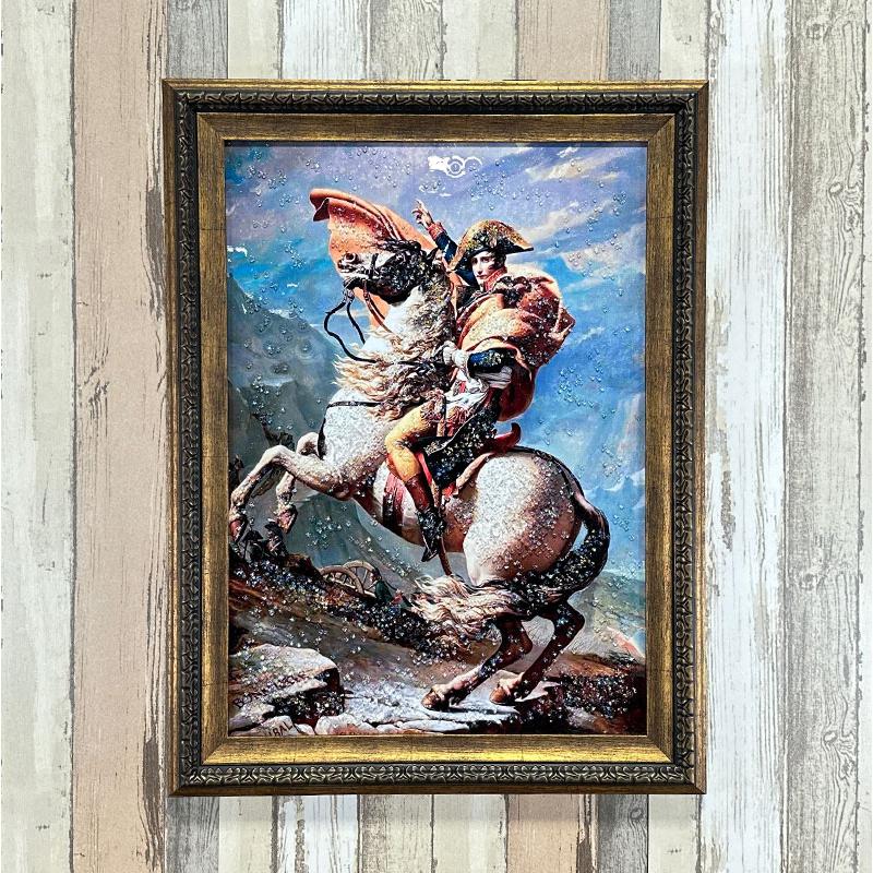 水晶パネル アートパネル 62×82cm 名画 ナポレオン フレーム付き