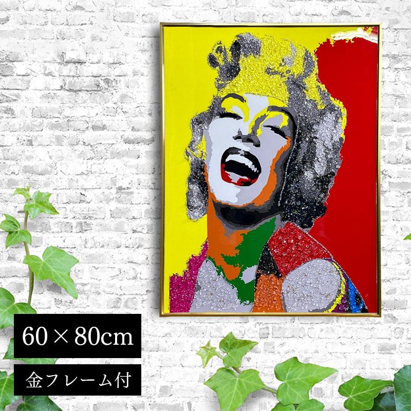 水晶パネル アートパネル 水晶絵 60×80cm 金フレーム付き 偉人 女性