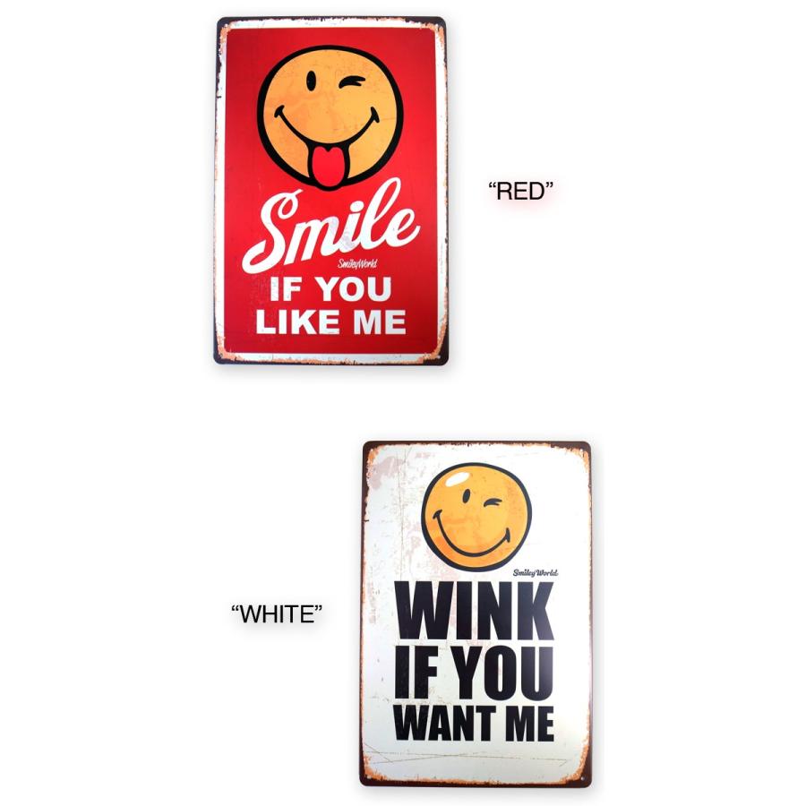 スマイル ブリキ看板 20cm×30cm アメリカ雑貨 サインプレート バー