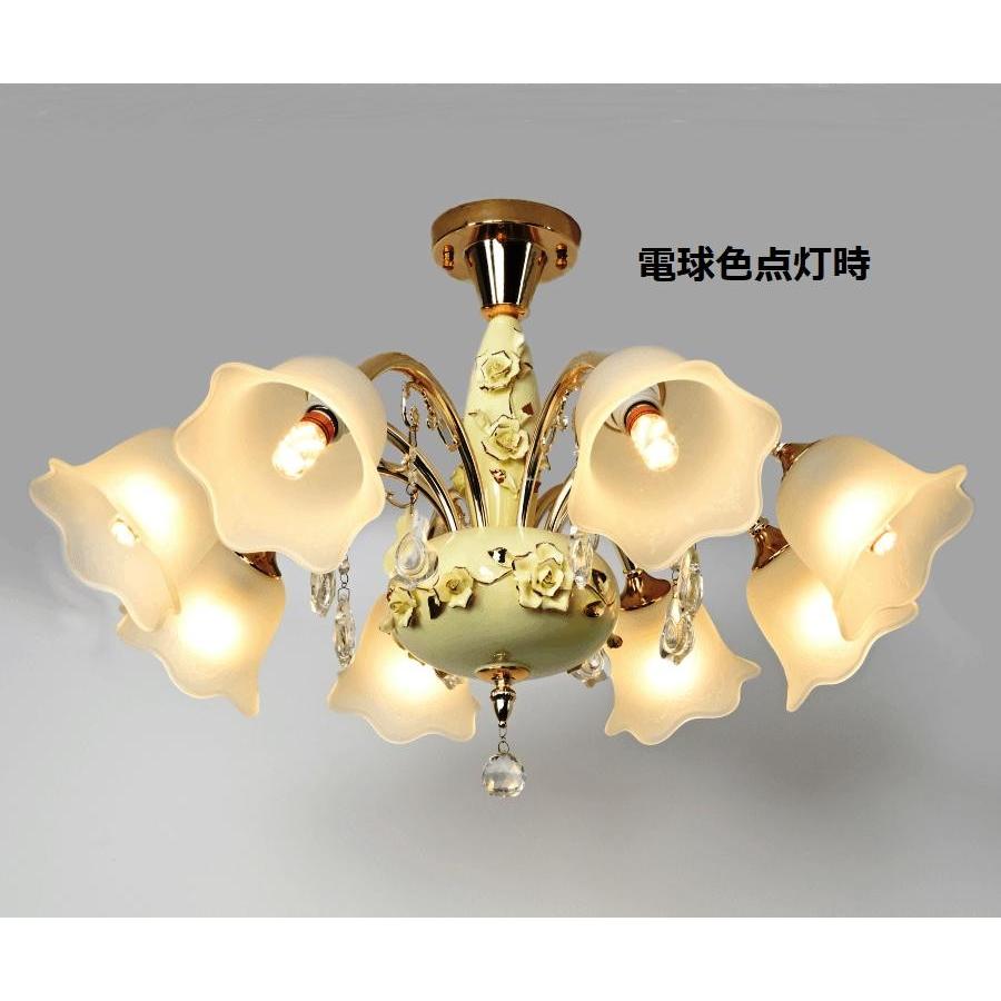 LED付き シャンデリア アンティーク 送料無料 照明器具 調光対応